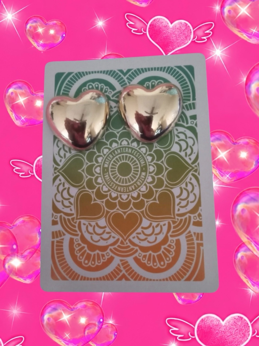 Gold heart earrings